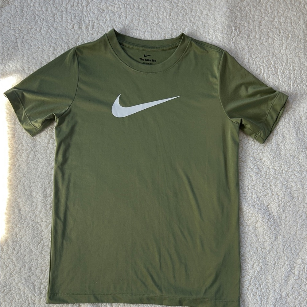 Nike Olive Green Tee with White Swoosh